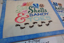 Load image into Gallery viewer, Sea Shells And Sandy Toes Towel & Potholder Set