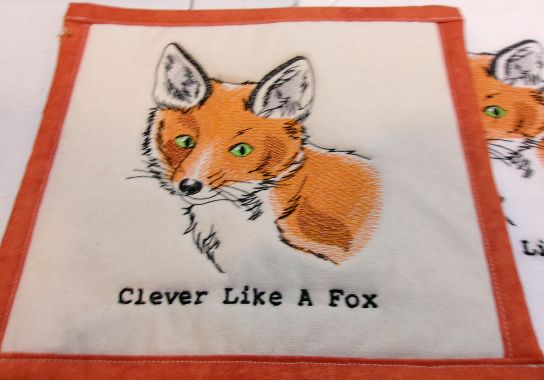 Clever like a fox Towel & Potholder Set