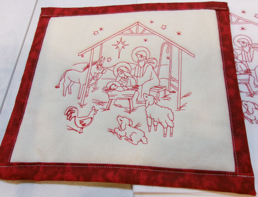 Holy Night Manger Scene Towel & Potholder Set