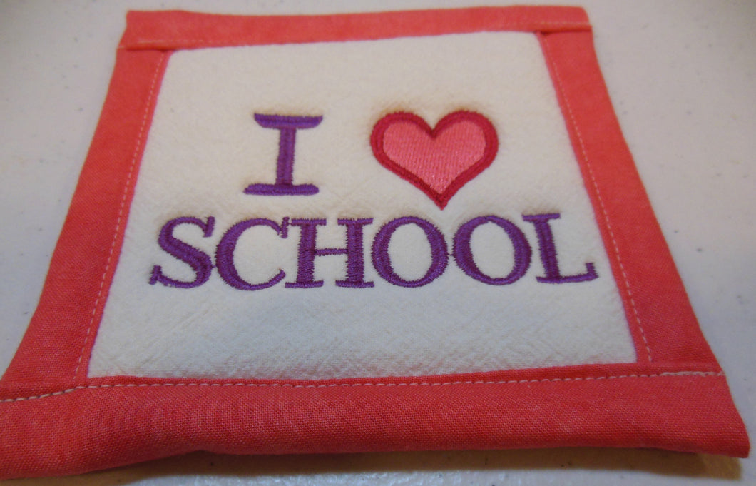 I Love School Coaster