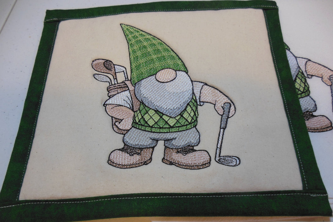 Golfing Gnome Towel & Potholder Set