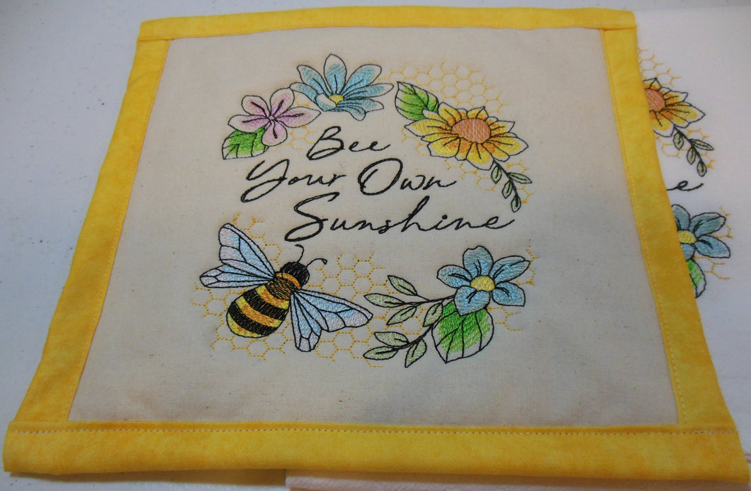 Bee your Own Sunshine Wreath Towel & Potholder Set