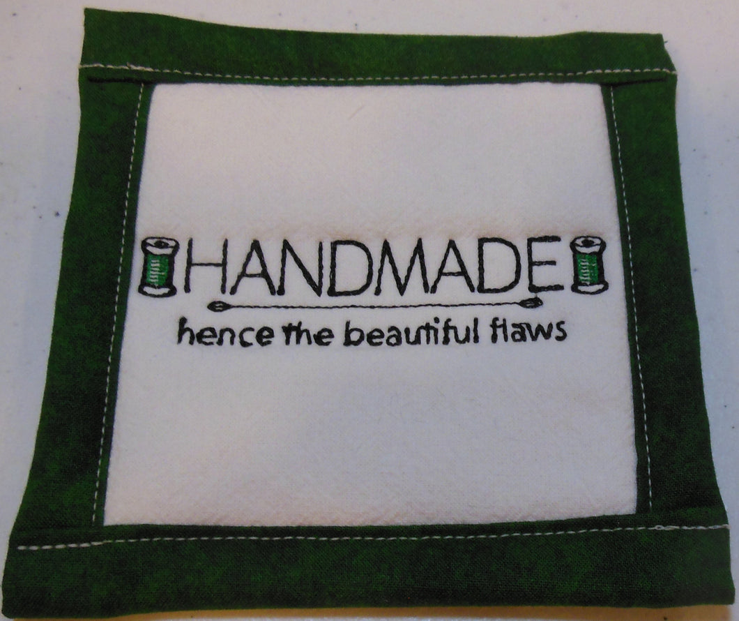 Handmade hence the beautiful flaws  coaster