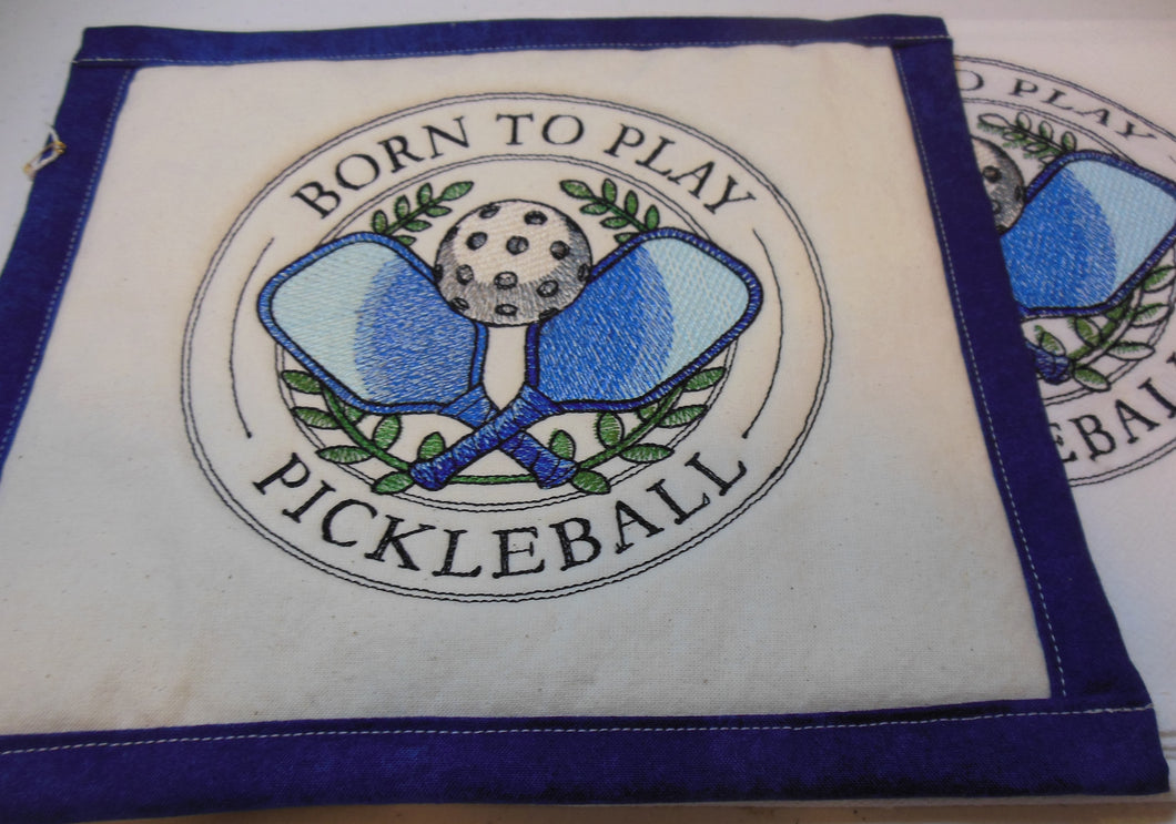 Born to play Pickleball Towel & Potholder Set