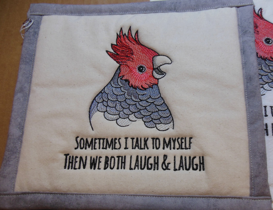 Sometimes I talk to my self Towel & Potholder Set