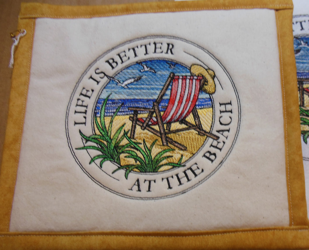 At the Beach Stamp Towel & Potholder Set