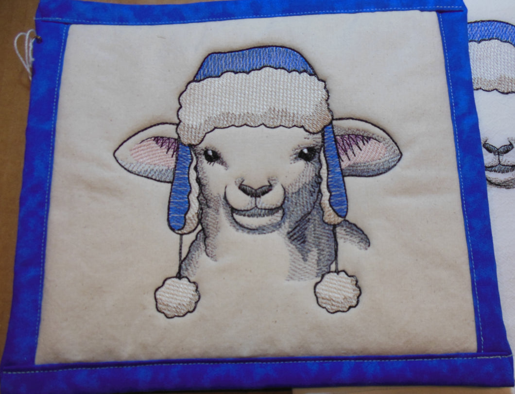 Happy as a Winter Lamb Towel & Potholder Set