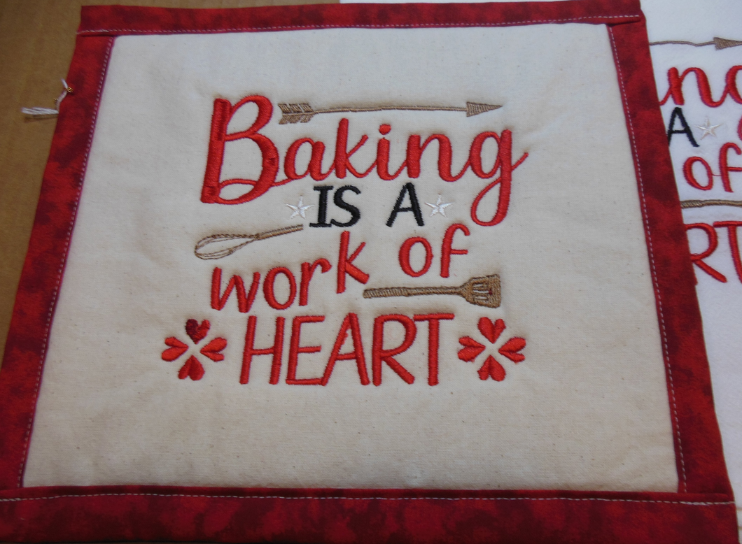 Baking is a work of heart Towel & Potholder Set