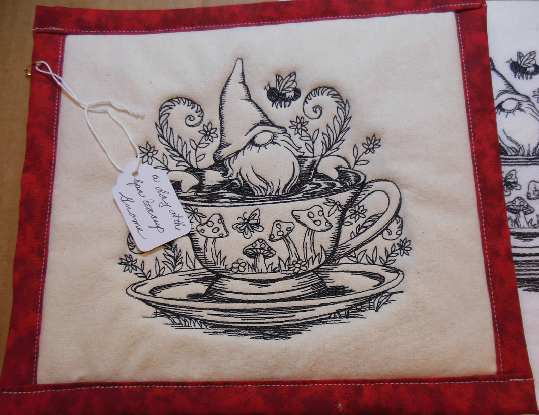 A Day at the Spa Teacup Gnome Towel & Potholder Set