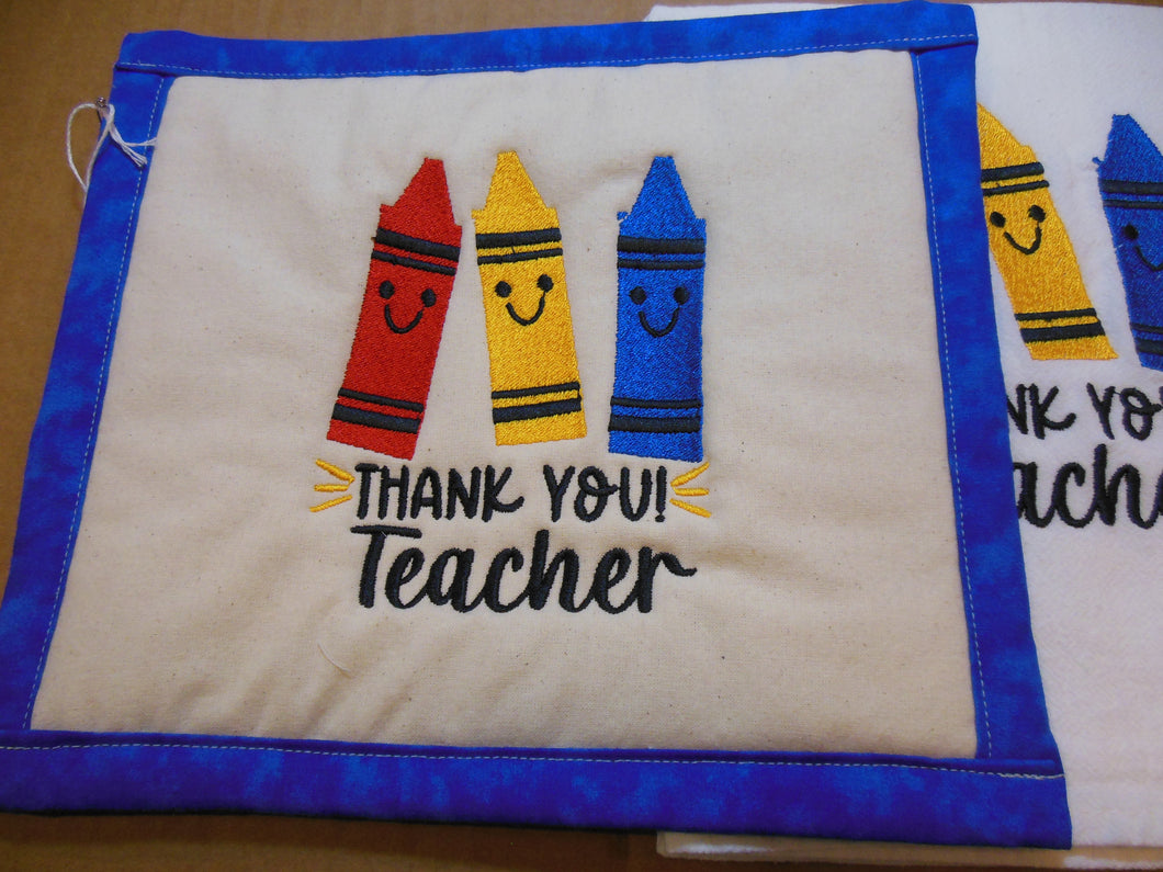 Thank You Teacher Towel & Potholder Set