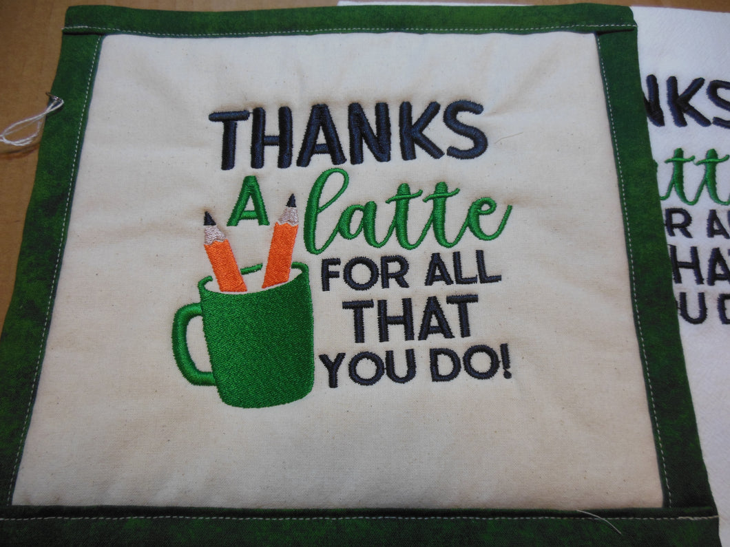 Thanks A Latte Towel & Potholder Set