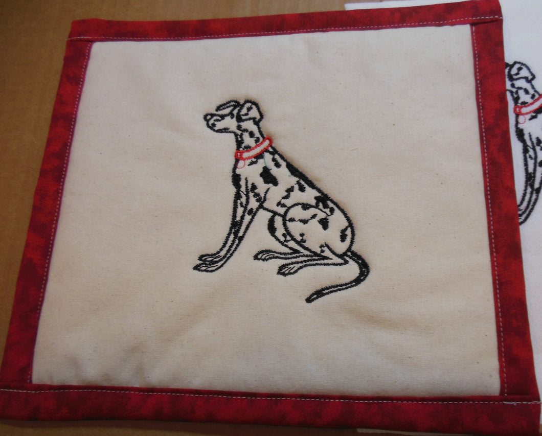 Sitting Dalmatian Towel & Potholder Set