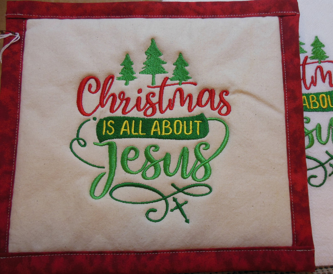 Christmas is all about Jesus Towel & Potholder Set