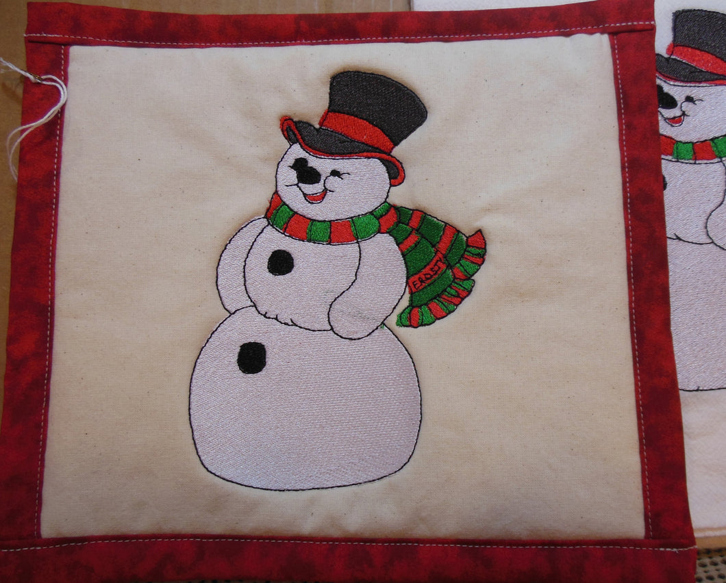 Winter Snowman Towel & Potholder Set