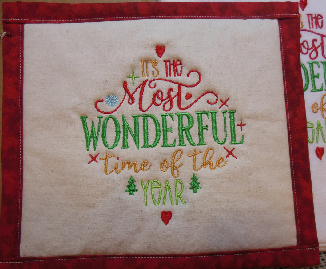 Most Wonderful Time Towel & Potholder Set