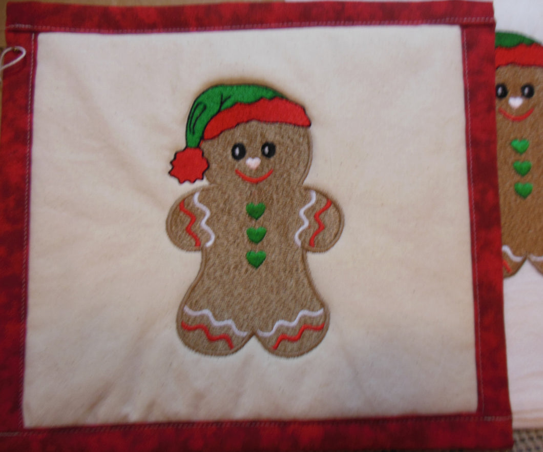 Sweet Gingerbread Man Towel & Potholder Set