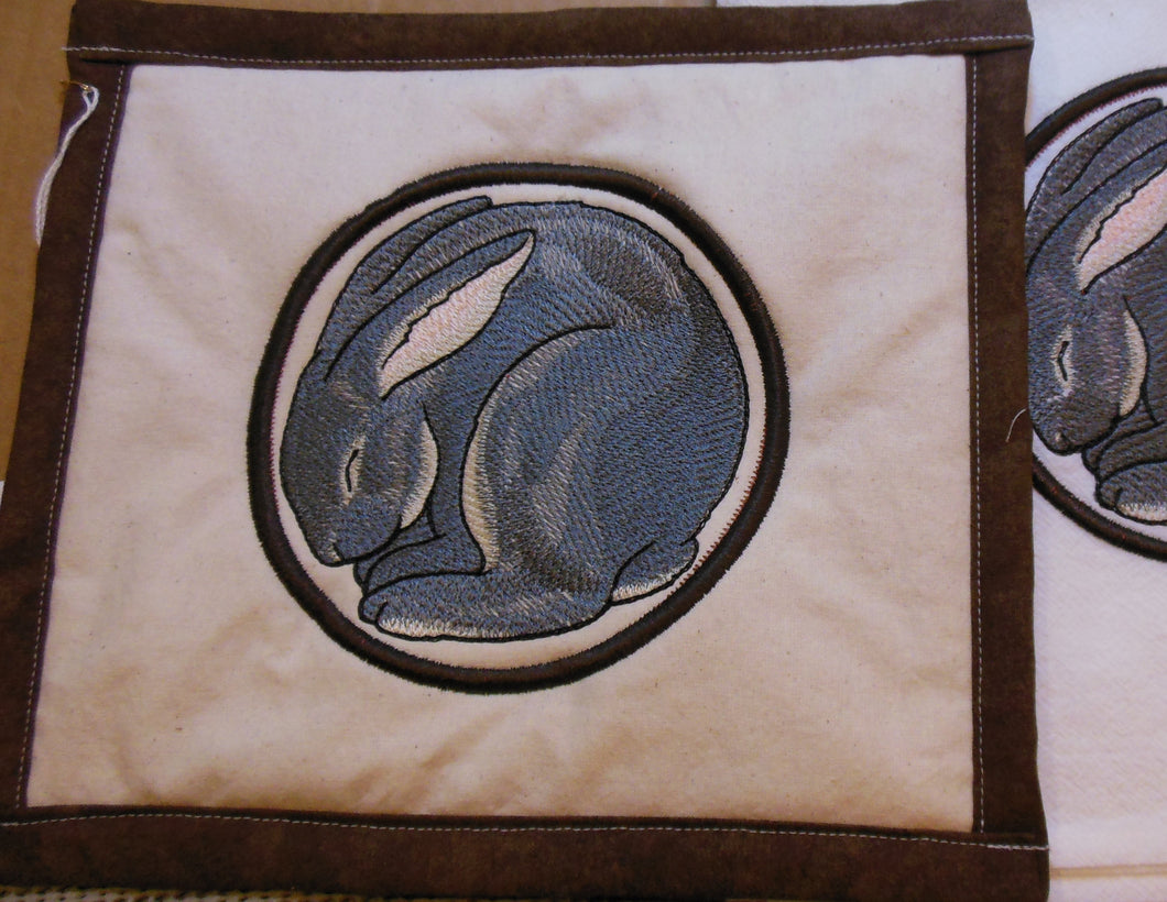 Sleeping Animal Bunny Towel & Potholder Set