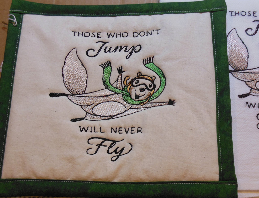 Those Who Don't Jump Squirrel Towel & Potholder Set