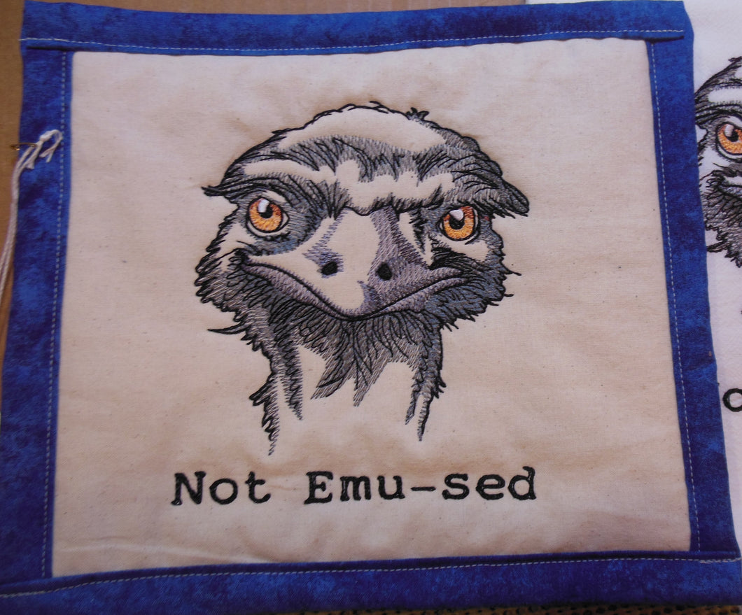 Not Emu-sed Towel & Potholder Set