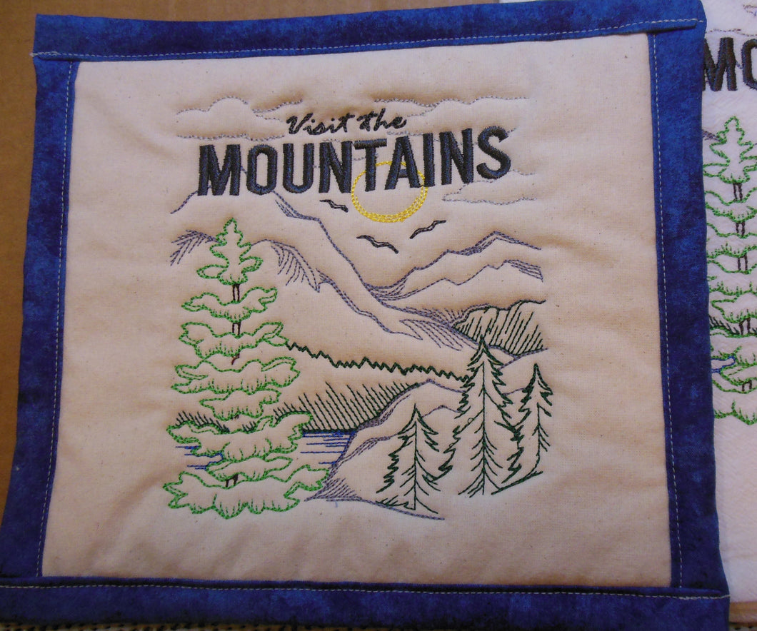 Destination Scene-Mountains Towel & Potholder Set