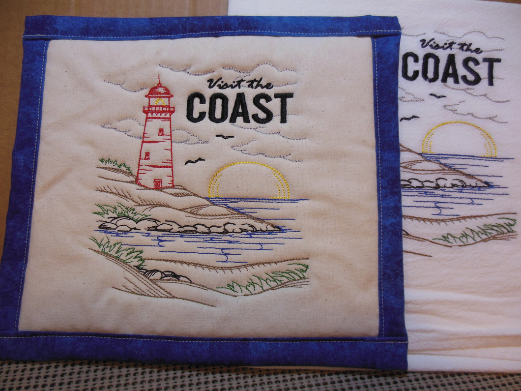 Destination Scene-Coast Towel & Potholder Set