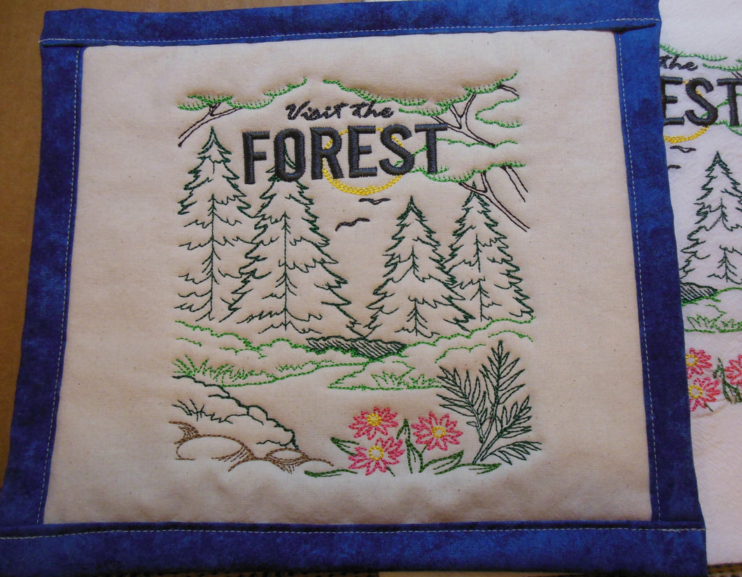 Destination Scene-Forest Towel & Potholder Set