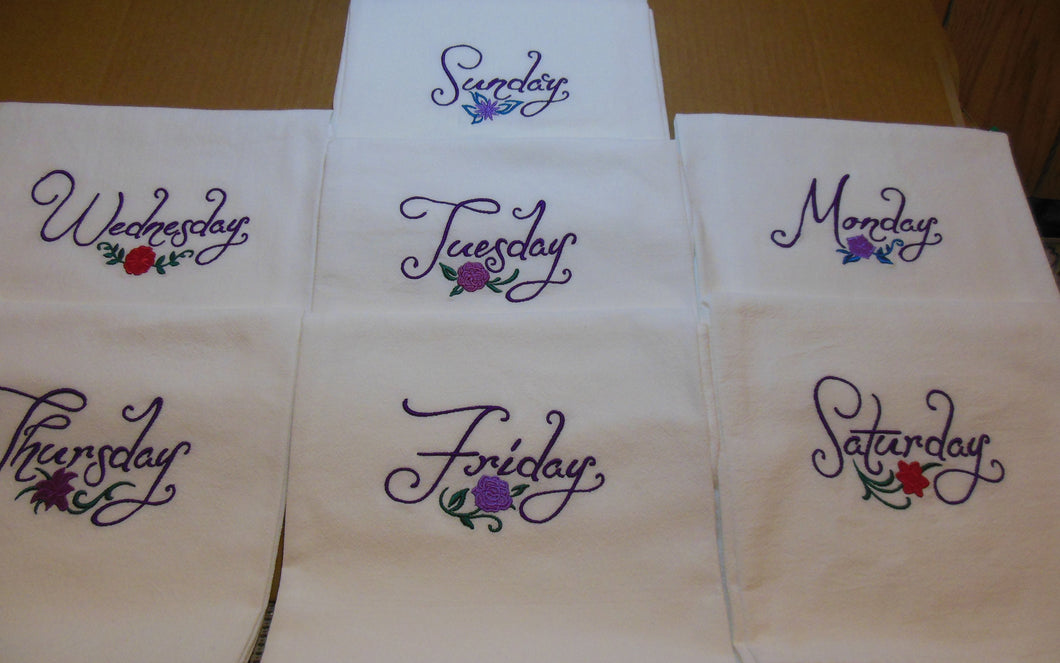 Bloom Design  7 days of the week towel set