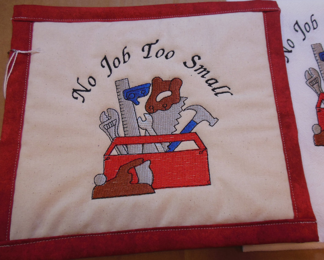 No Job Too Small Toolbox Towel & Potholder Set