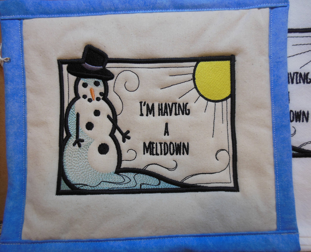 I'm Having A Meltdown Snowman Towel & Potholder Set