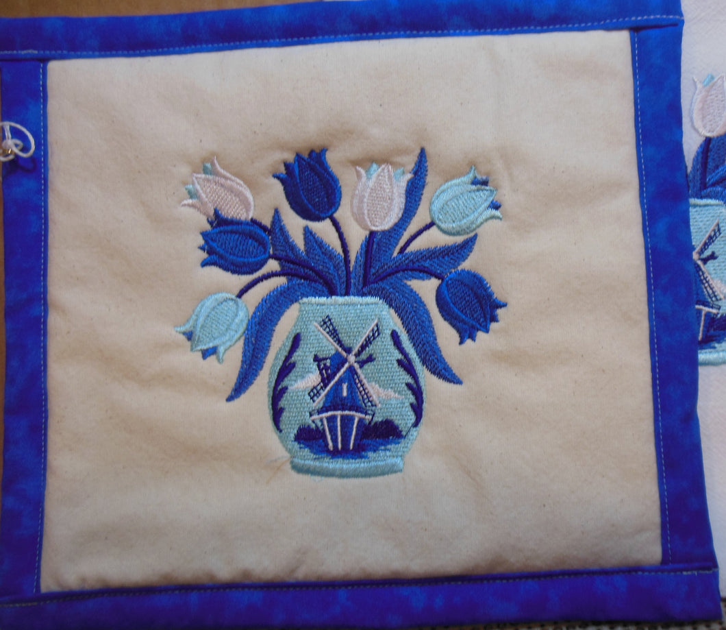 Dutch tulip Bouquet Towel & Potholder Set