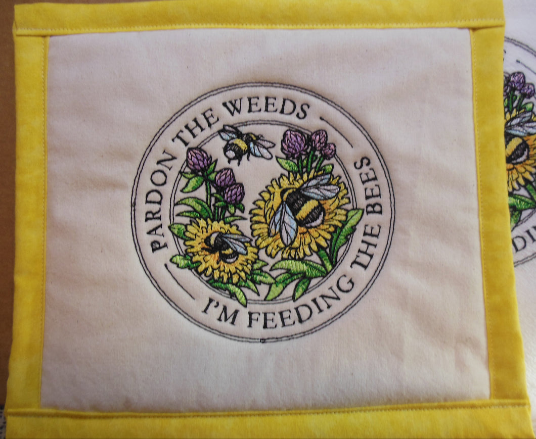 Feeding the Bees Stamp Towel & Potholder Set