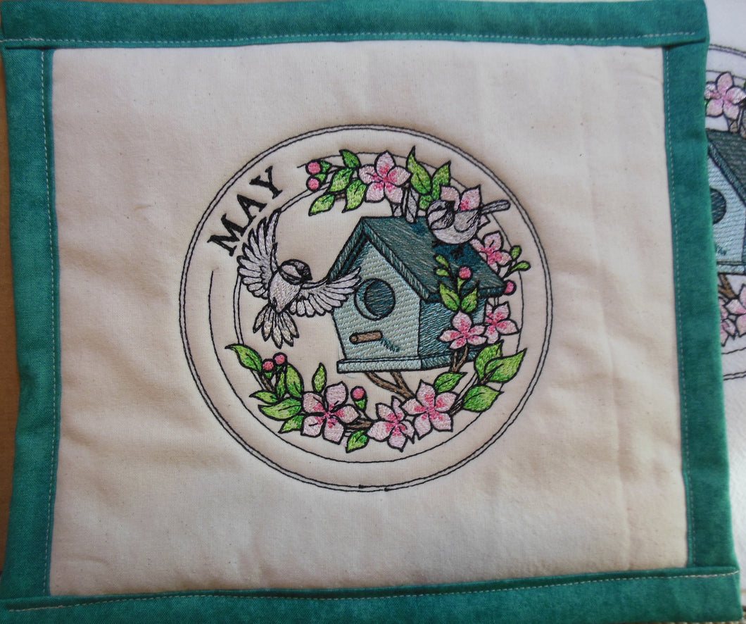 May Stamp Towel & Potholder Set
