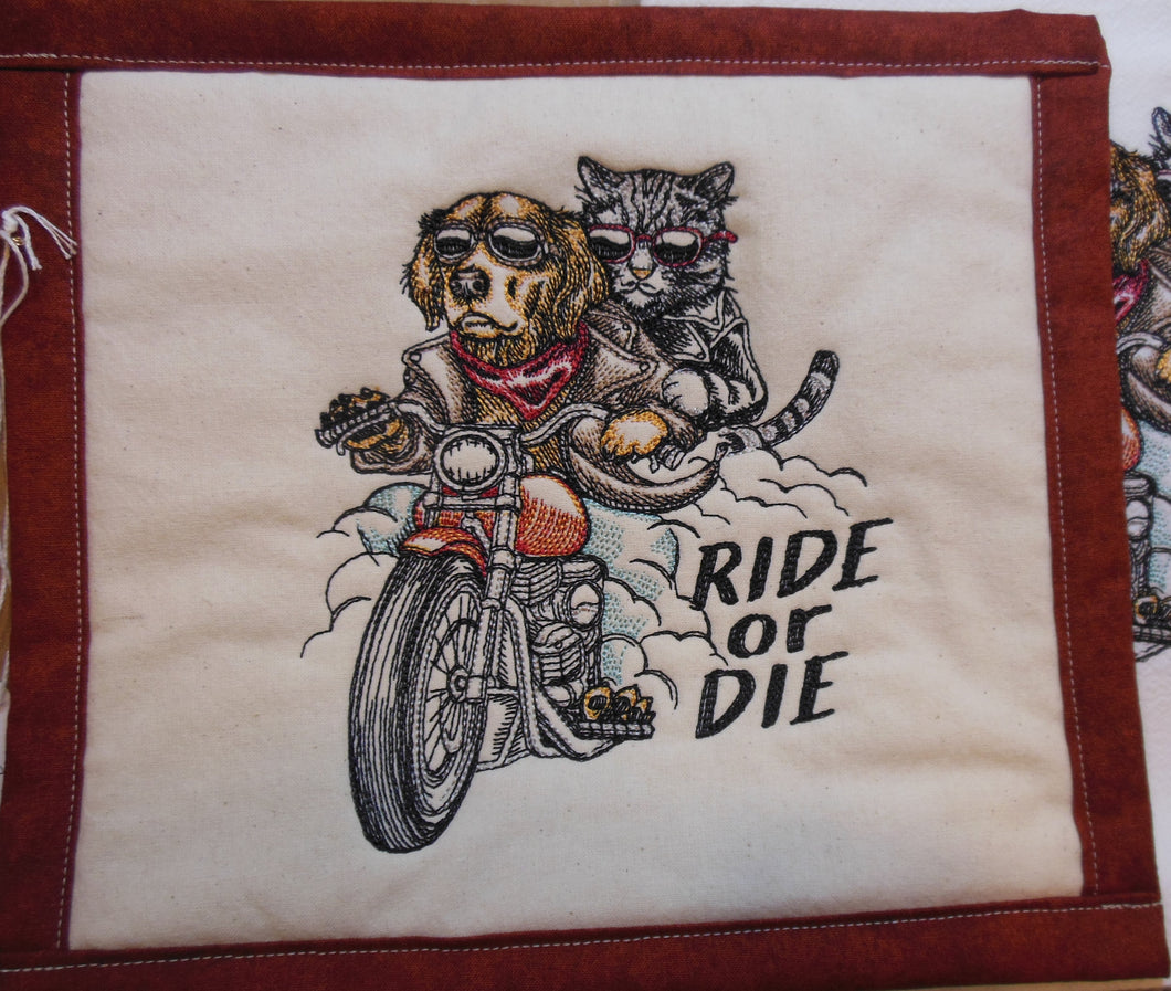 Ride or Die Motorcycle Towel & Potholder Set