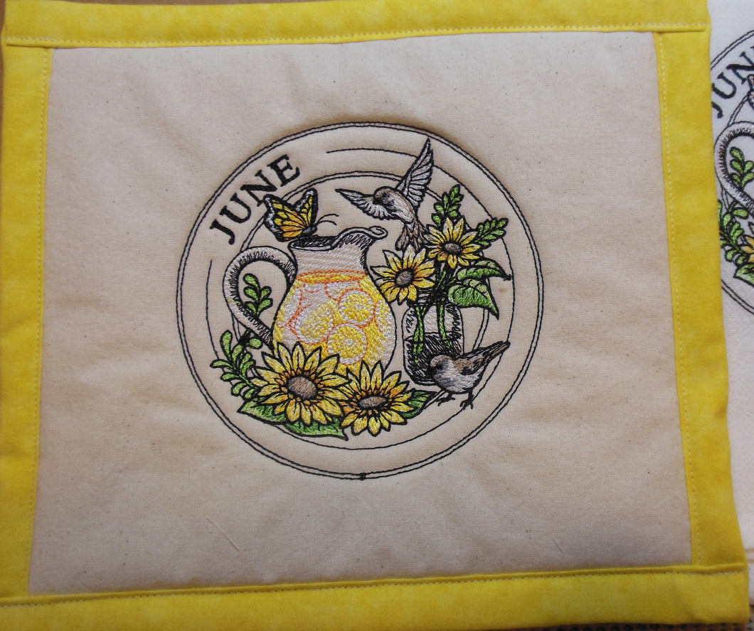 Stamp of the Month June Towel & Potholder Set