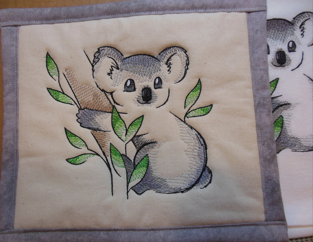 Fluffy Koala Towel & Potholder Set