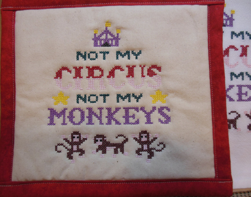 Not My Circus Not My Monkeys Towel & Potholder Set