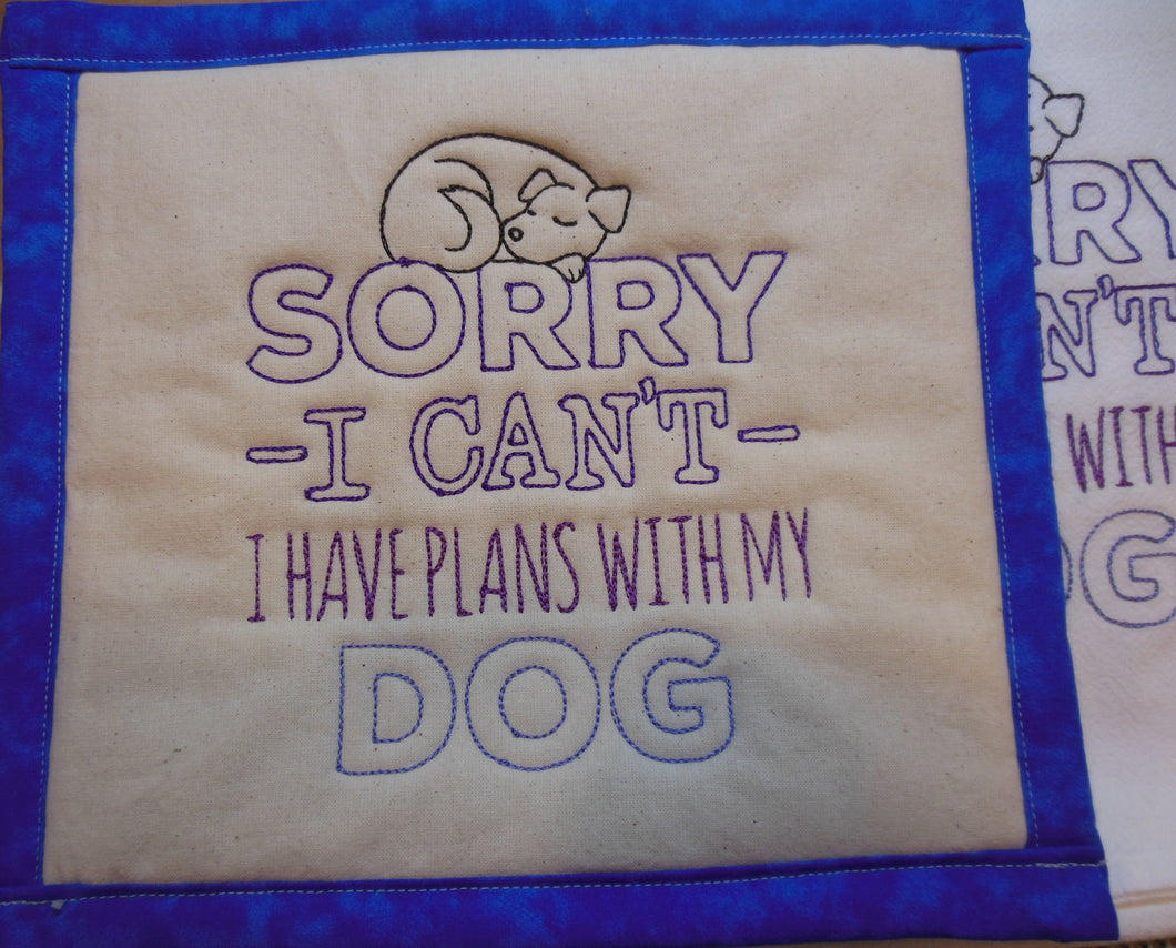I Have Plans With My Dogs Towel and Potholder Set