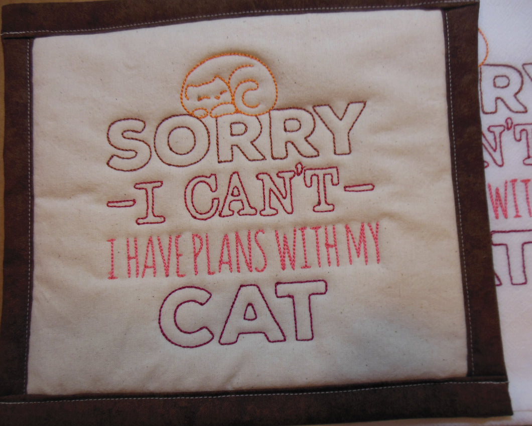 I Have Plans With My Cat Towel and Potholder Set