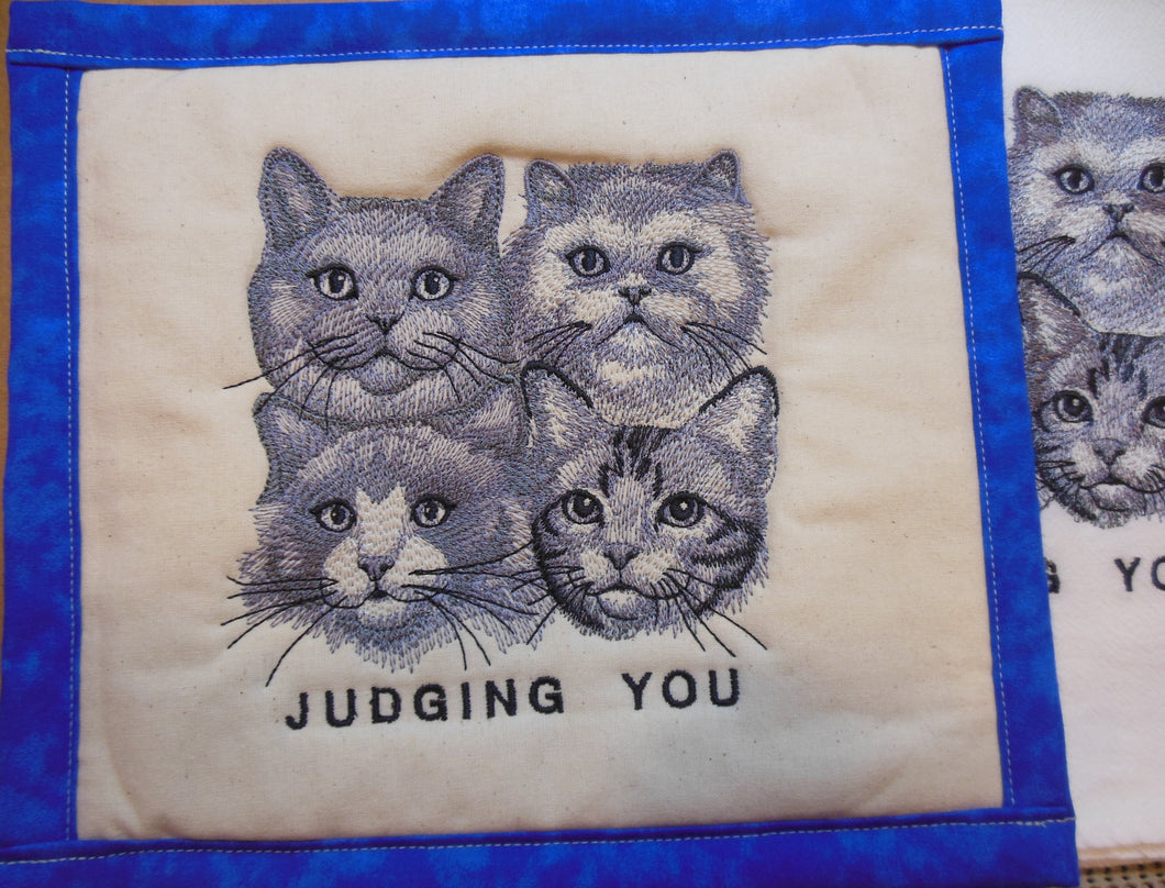 Judging you Cats Towel & Potholder Set