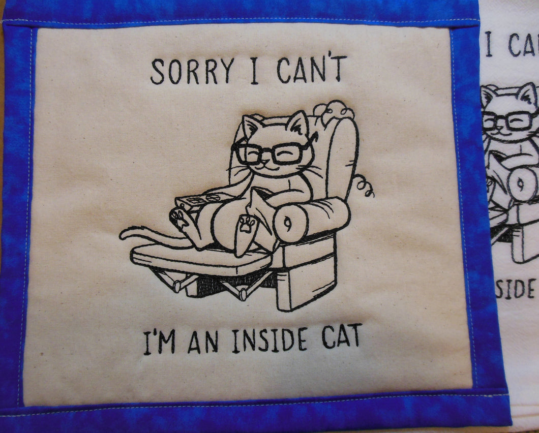 I'm An Inside Cat Towel and Potholder Set