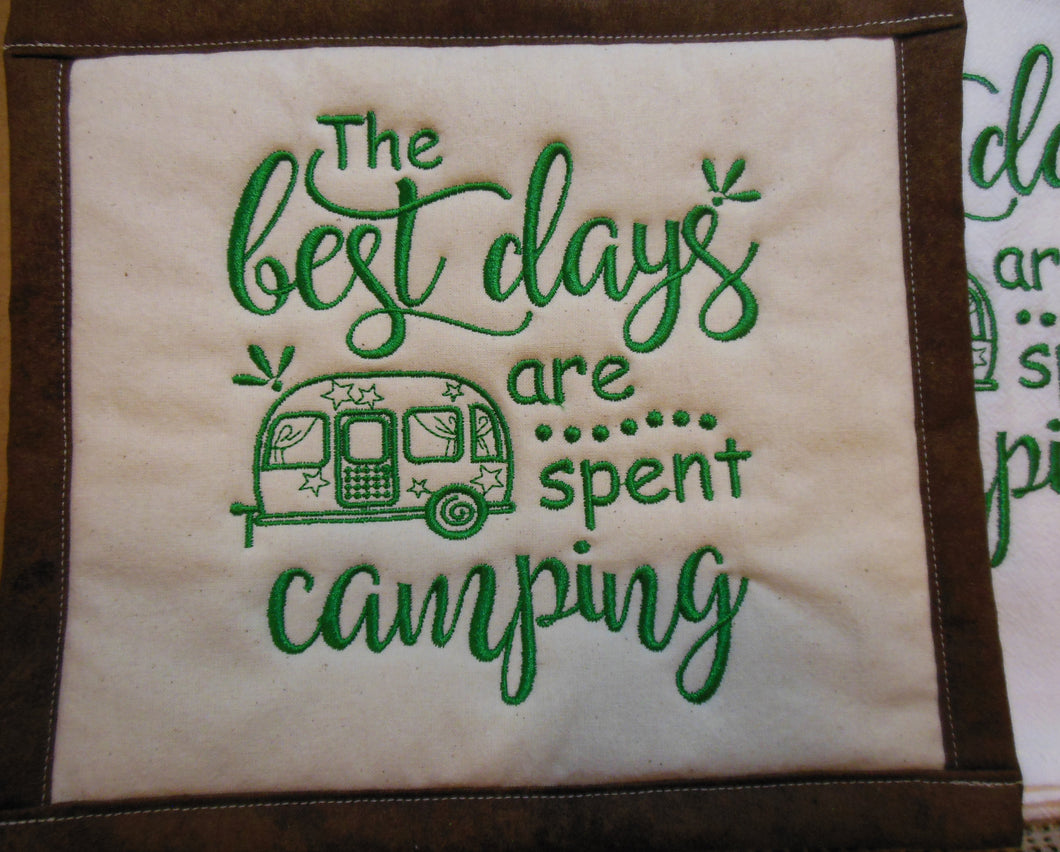 The Best Days are Spent Camping Towel & Potholder Set