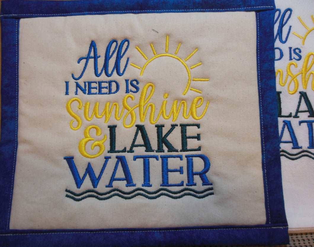 Sunshine & Lake Towel & Potholder Set