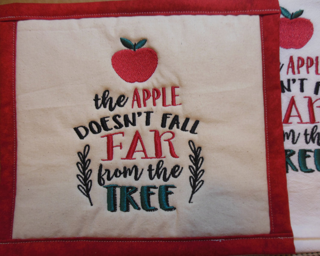 Apple Fall Far Towel & Potholder Set