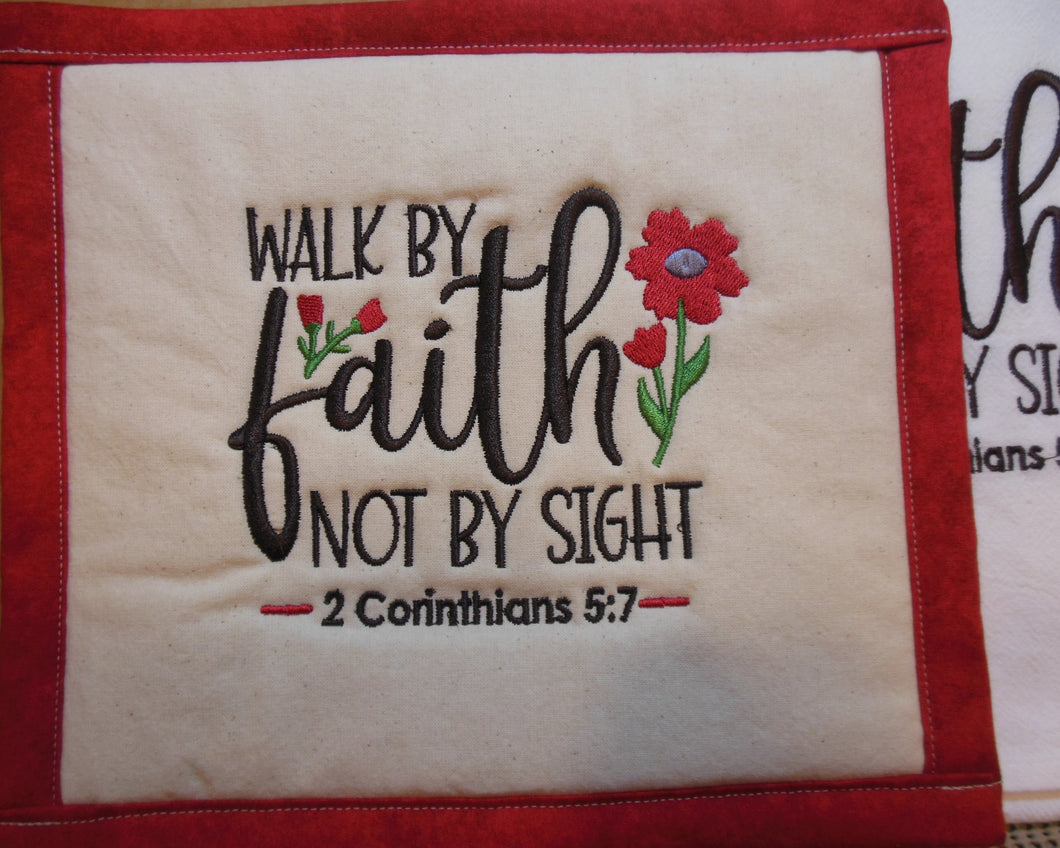 Walk By Faith Towel & Potholder Set