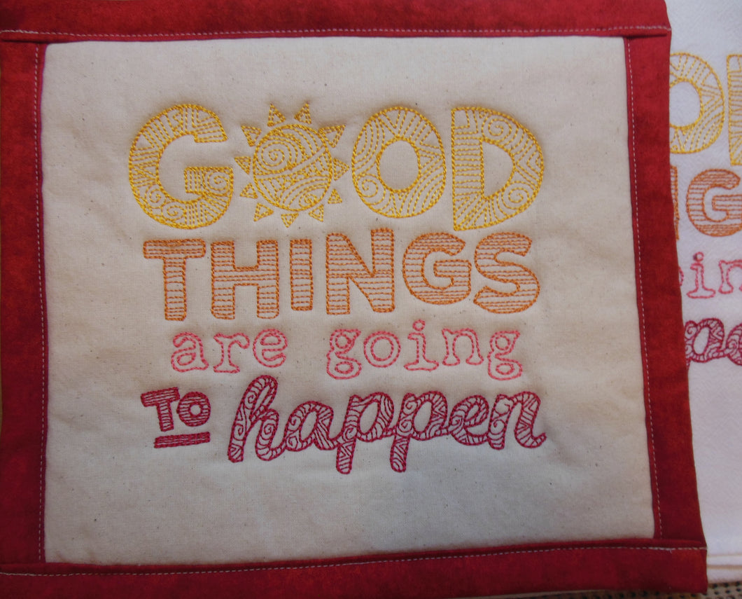 Good Things Are Going to Happen Towel & Potholder Set