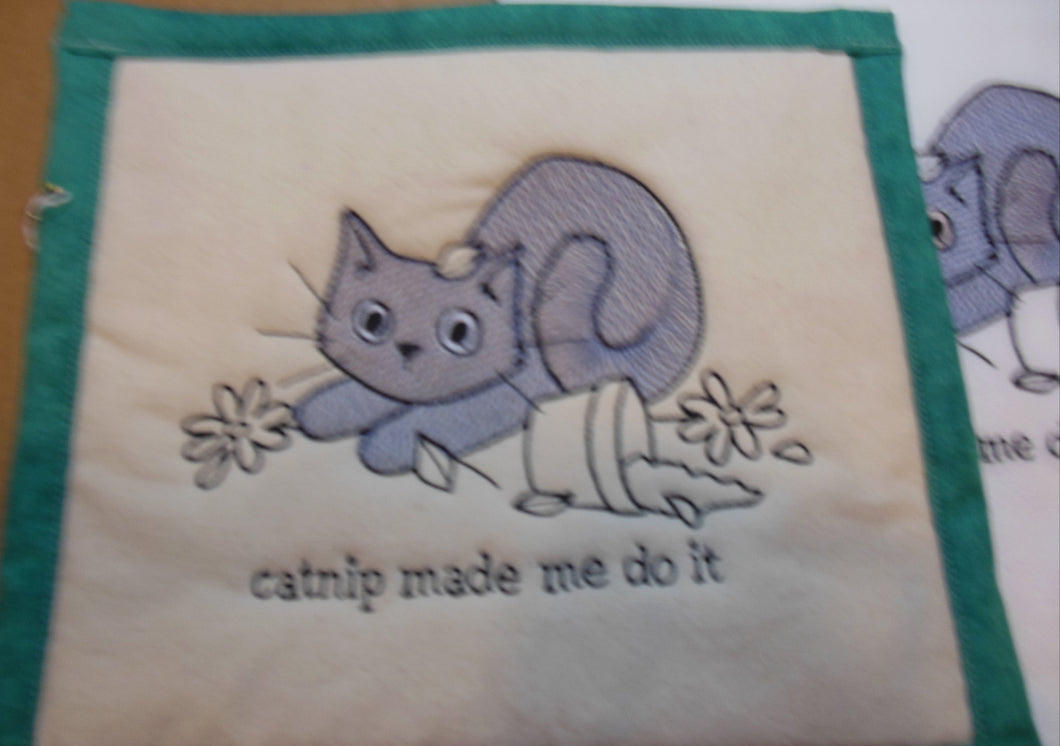 Catnip Made Me Do It Kitty Towel & Potholder Set