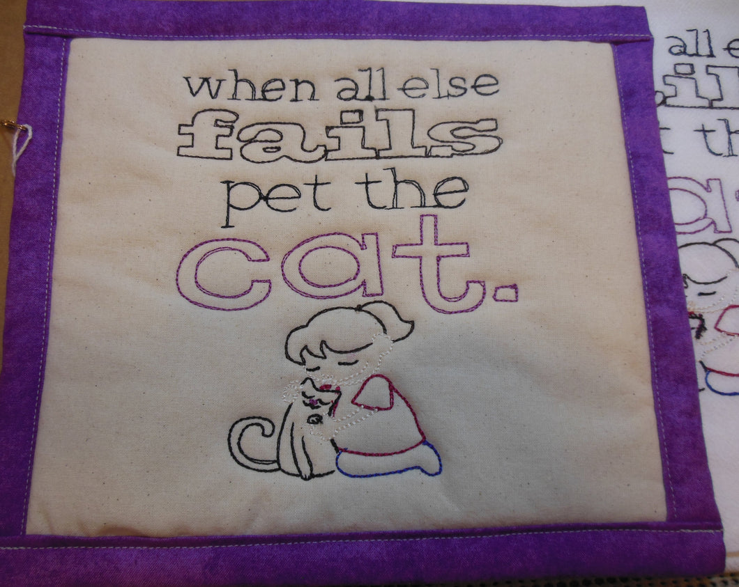 Pet The Cat Towel & Potholder Set