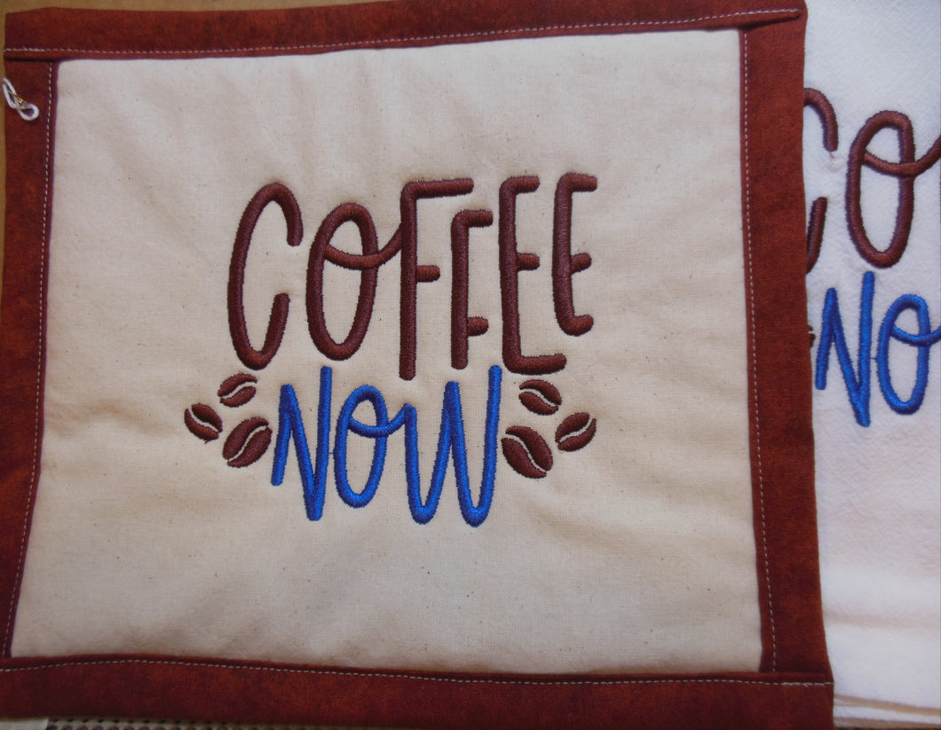 Coffee Now Towel & Potholder Set