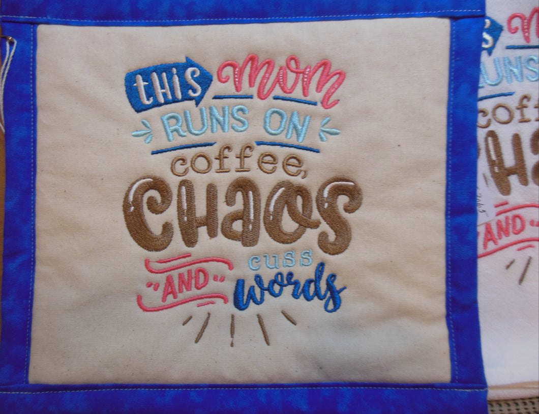 Mom Runs on Coffee Towel & Potholder Set