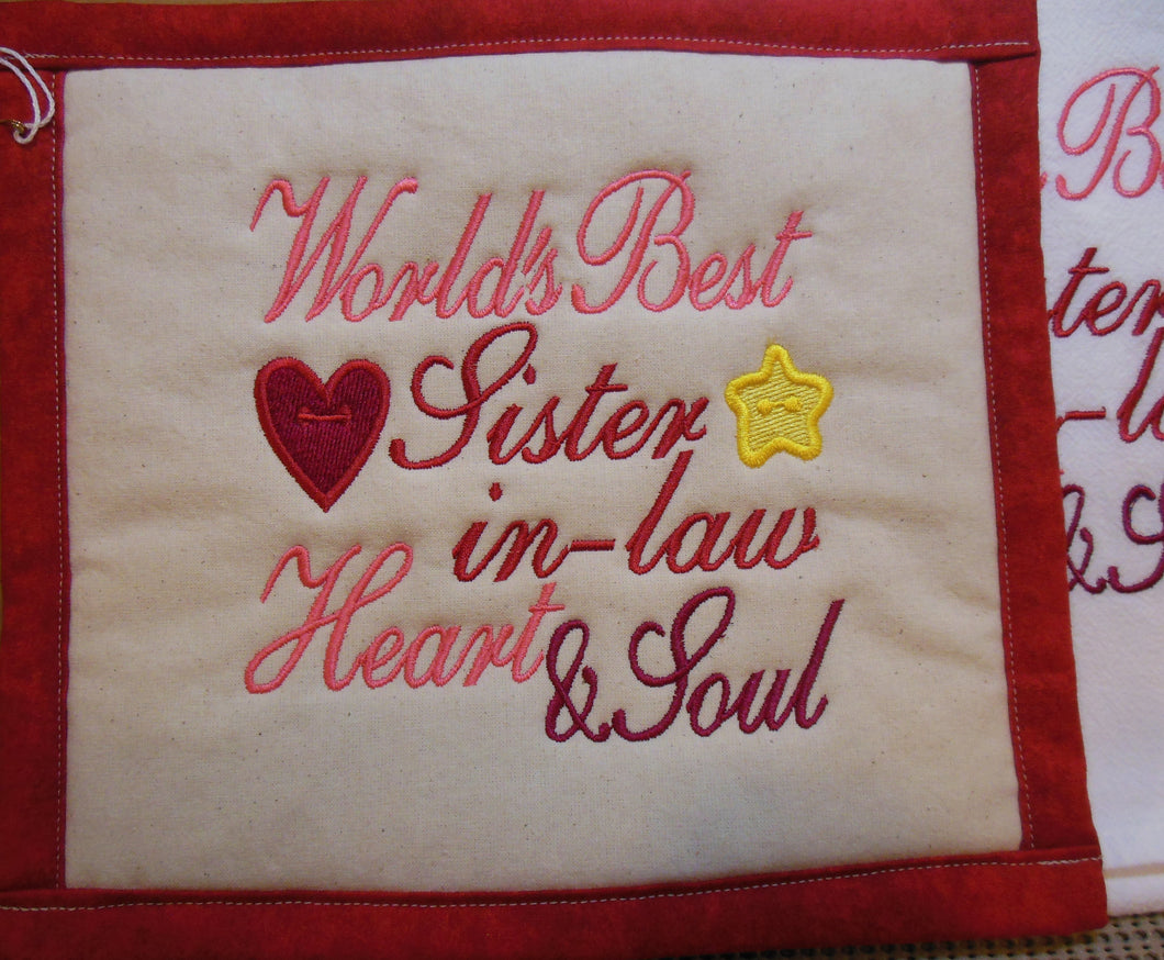 Sister- in-Law Towel & Potholder Set